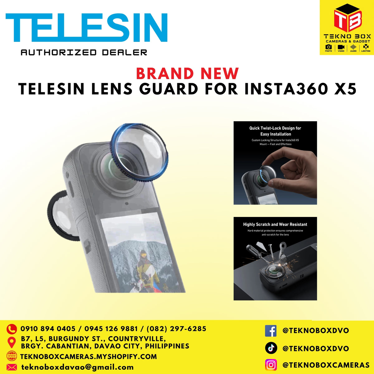 Telesin Lens Guard For Insta360 X5