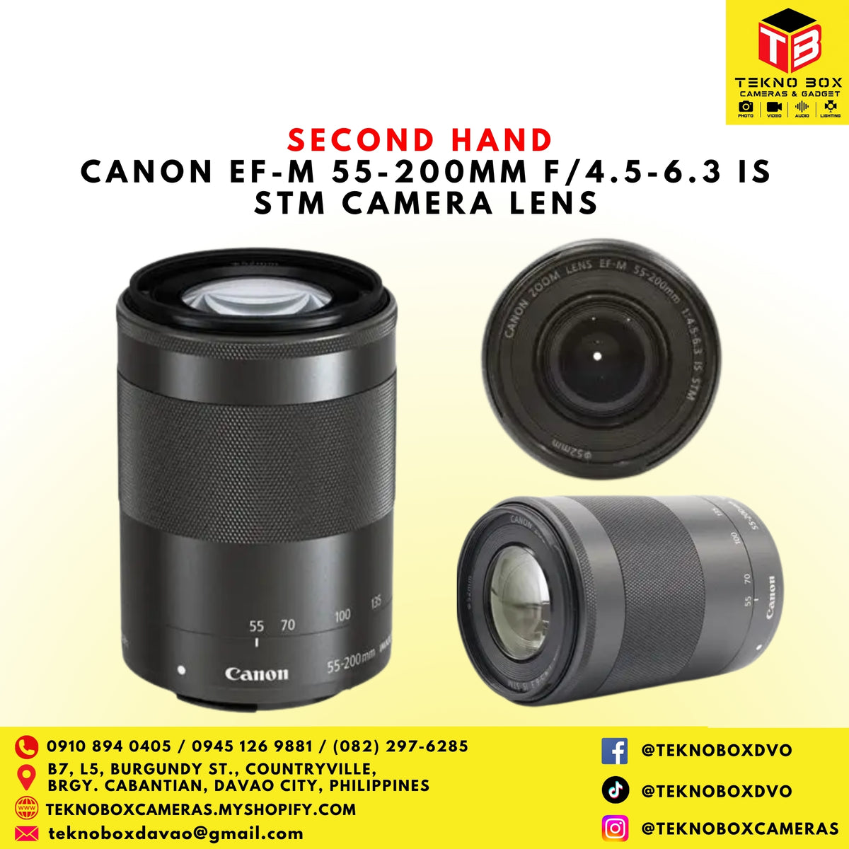 Canon EF-M 55-200mm F/4.5-6.3 IS STM Camera Lens