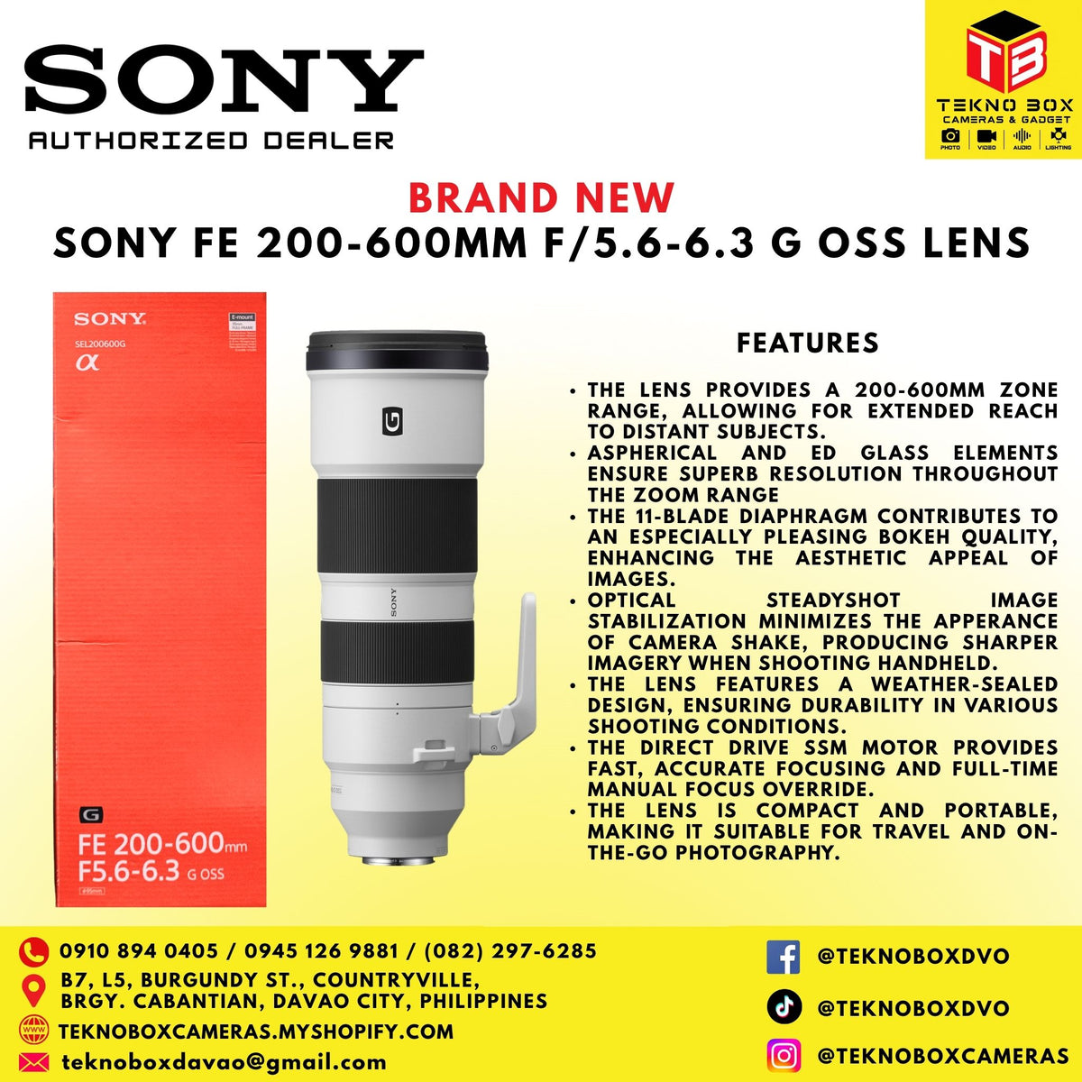 Sony FE 200-600mm F/5.6-6.3 G OSS Lens