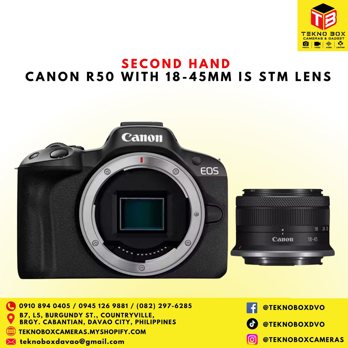 Canon R50 with 18-45mm IS STM Lens
