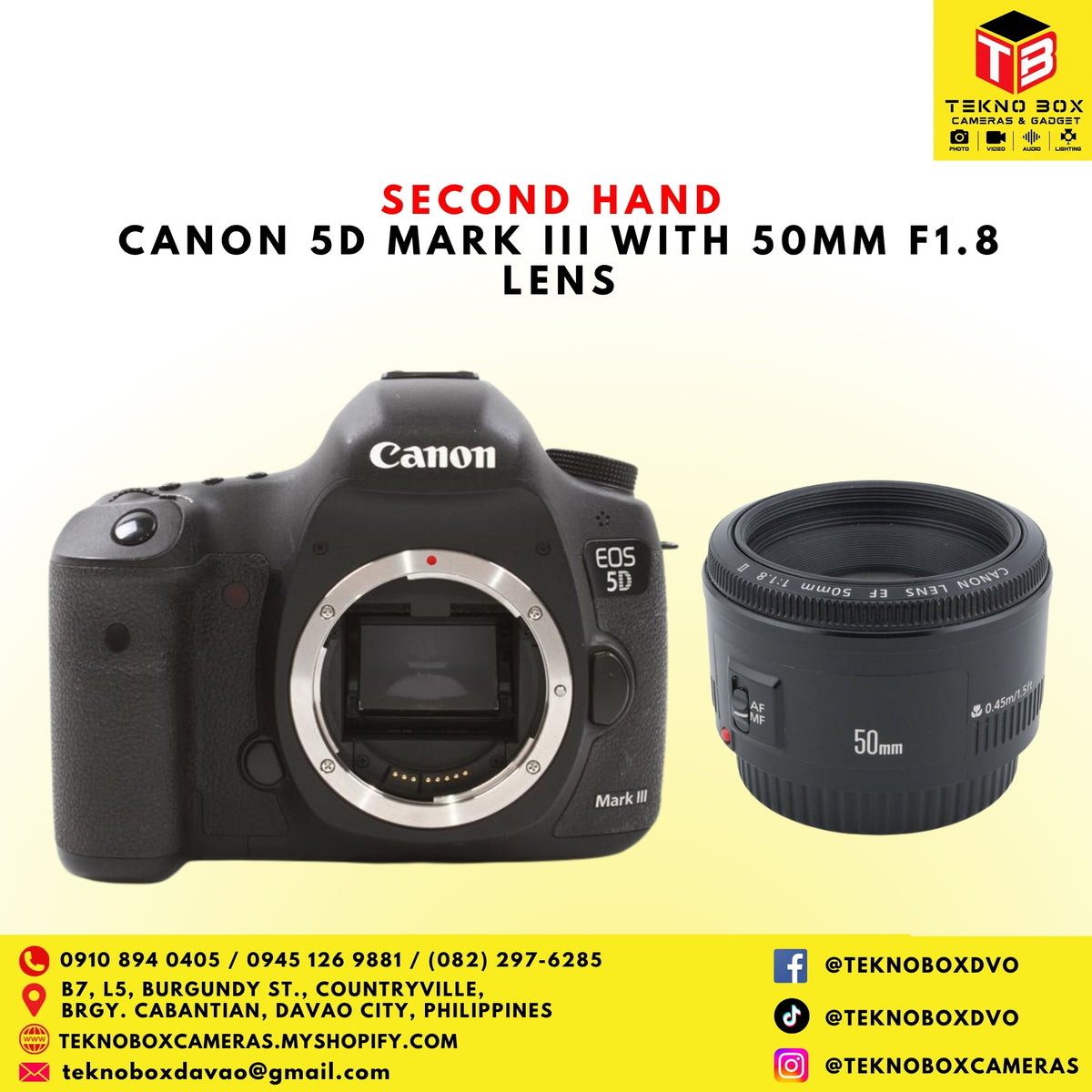 Canon 5D Mark III with 50mm F1.8 Lens