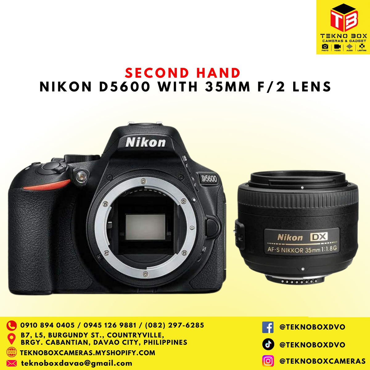 Nikon D5600 with 35mm F/2 Lens