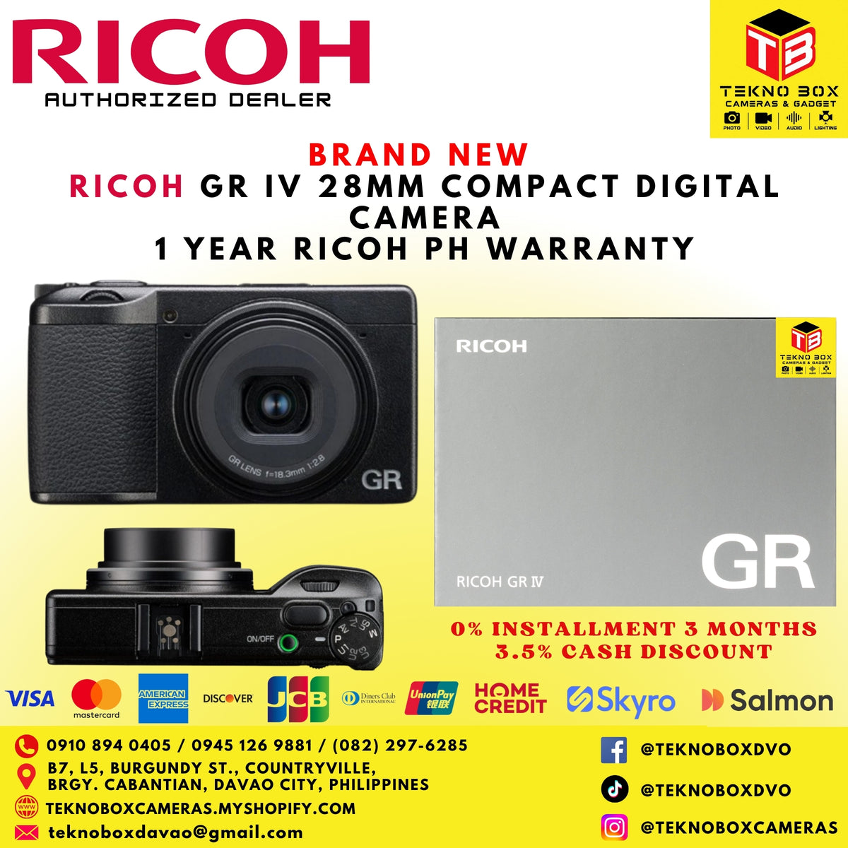 Ricoh GR IV 28mm Compact Digital Camera
