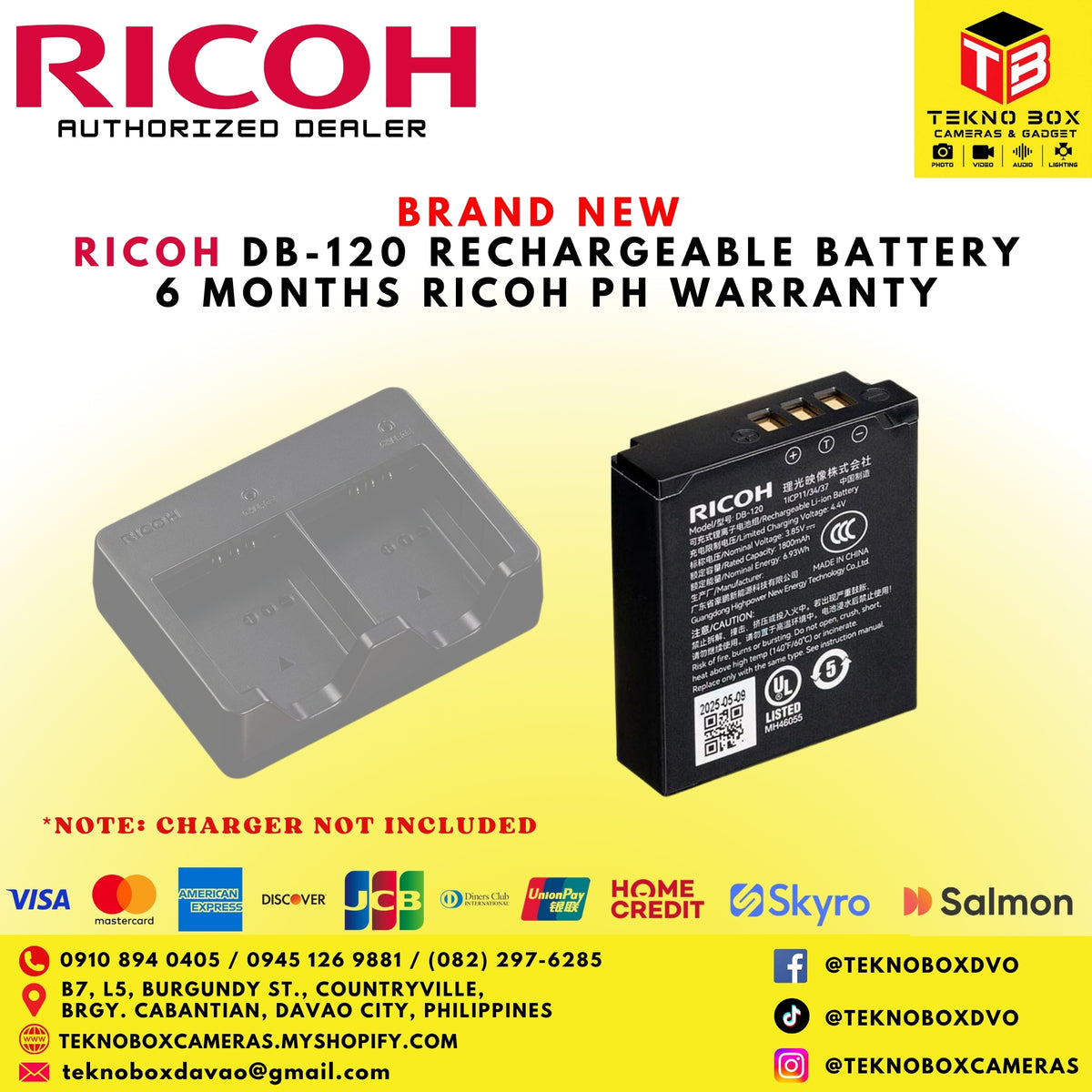Ricoh DB-120 Rechargeable Battery