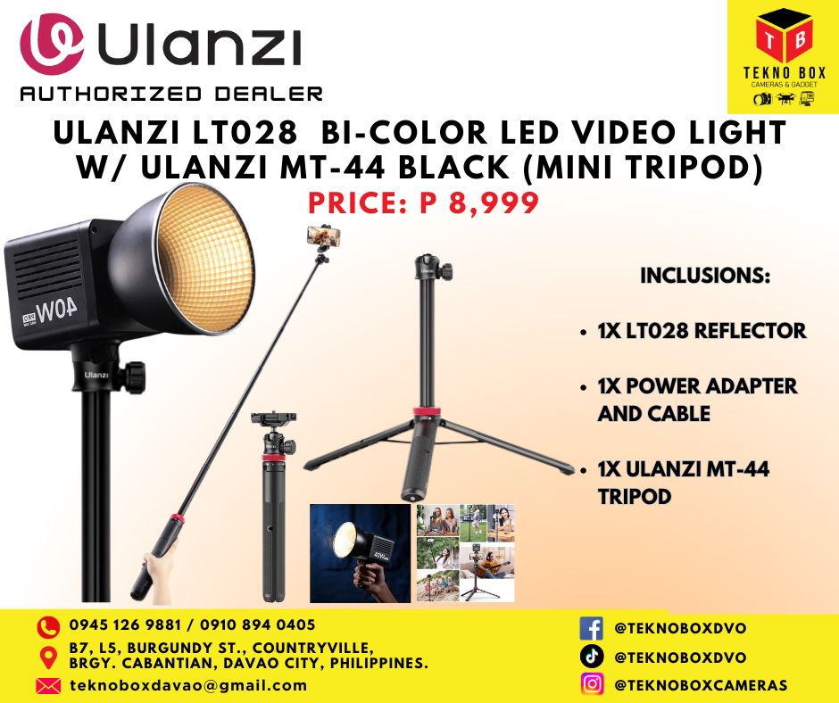 Ulanzi LT028 Bi-Color Led Video Light W/ Ulanzi MT-44 Black (Mini Tripod)