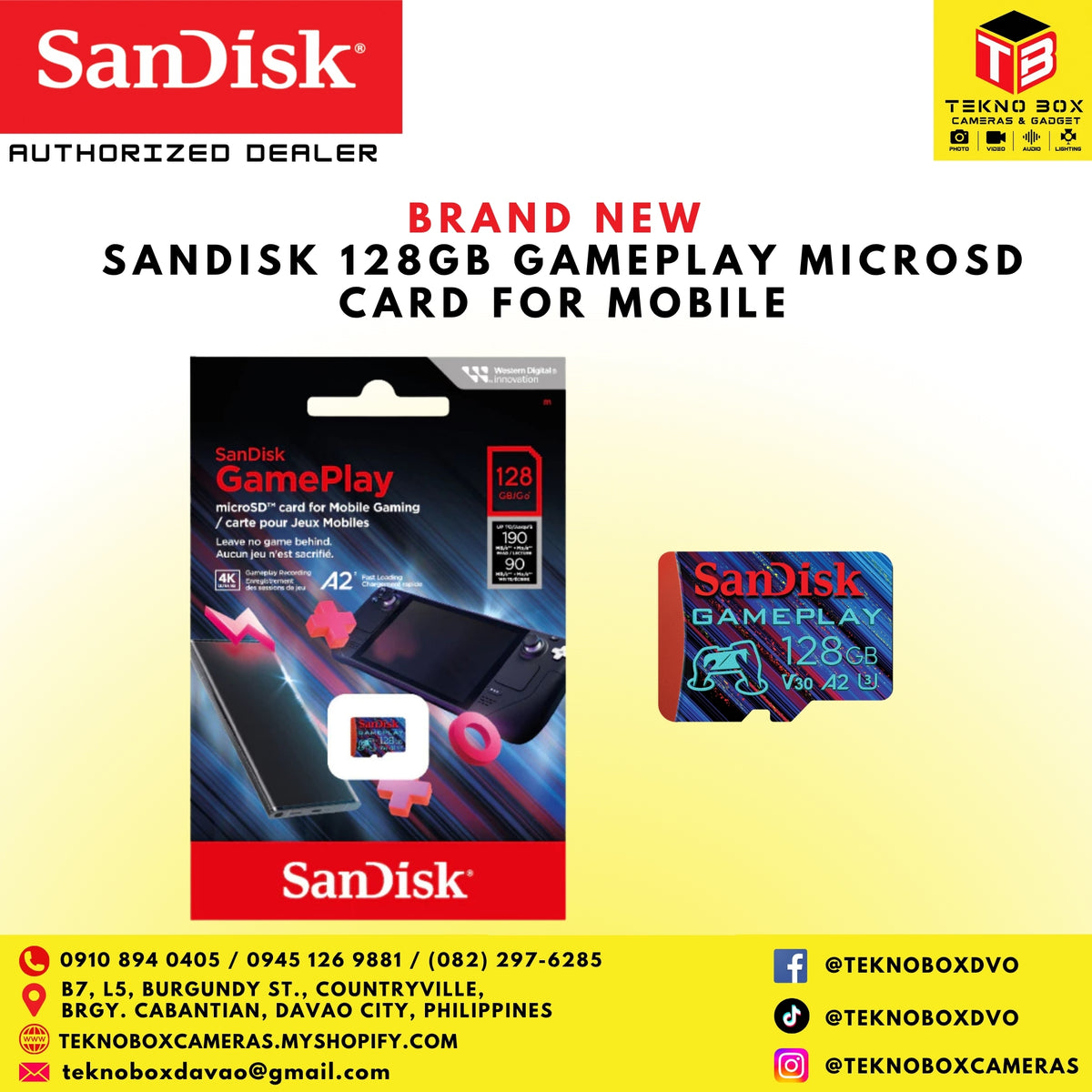 Sandisk 128GB Gameplay MicroSD Card For Mobile and Handheld Console Gaming