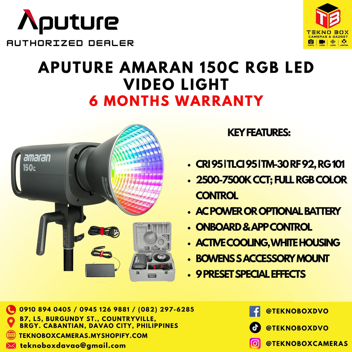 Aputure Amaran 150C RGB LED Video Light