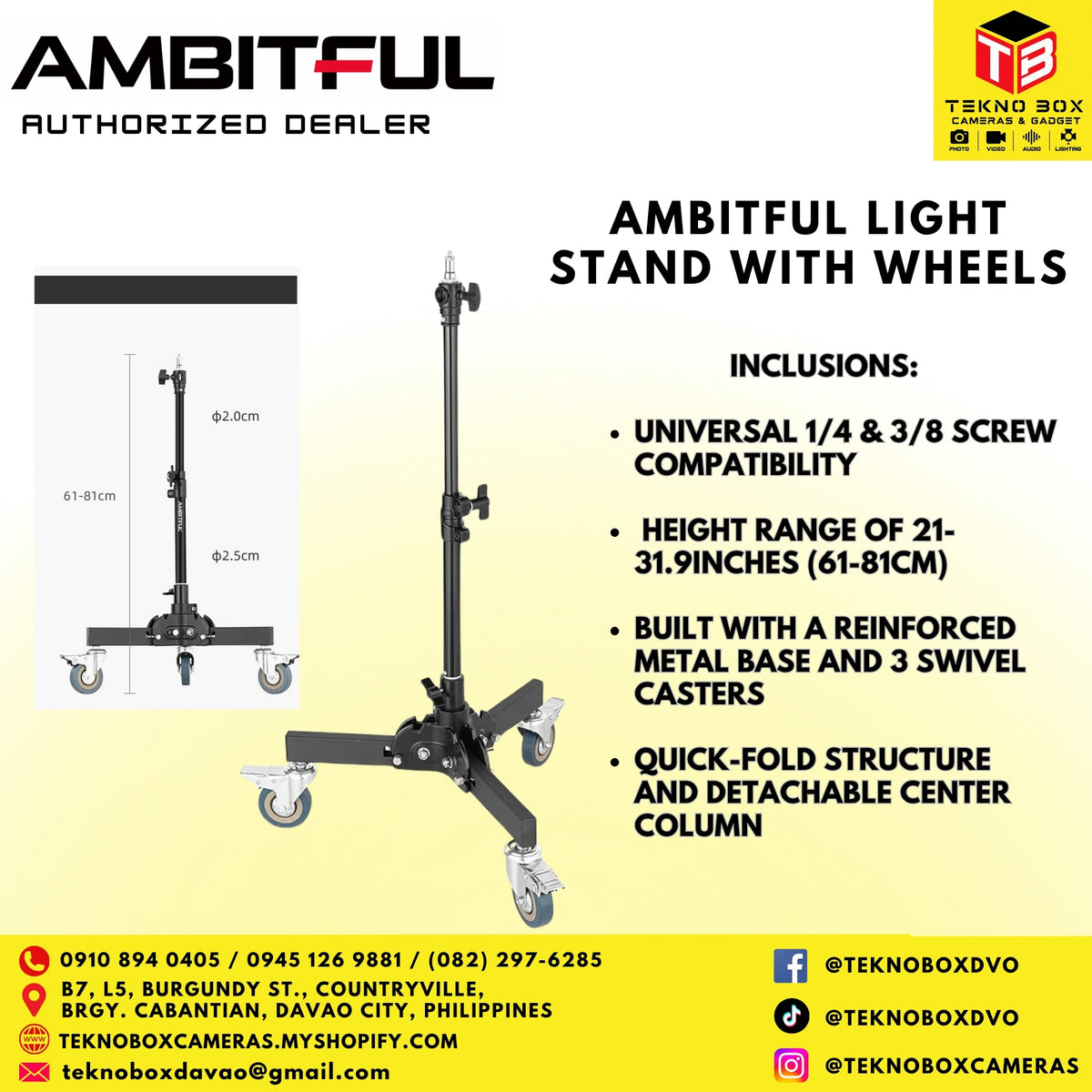 Ambitful Light Stand With Wheels