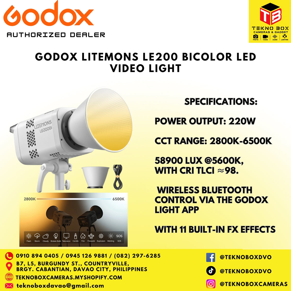 Brand new Godox Litemons LE200 BiColor LED Video Light