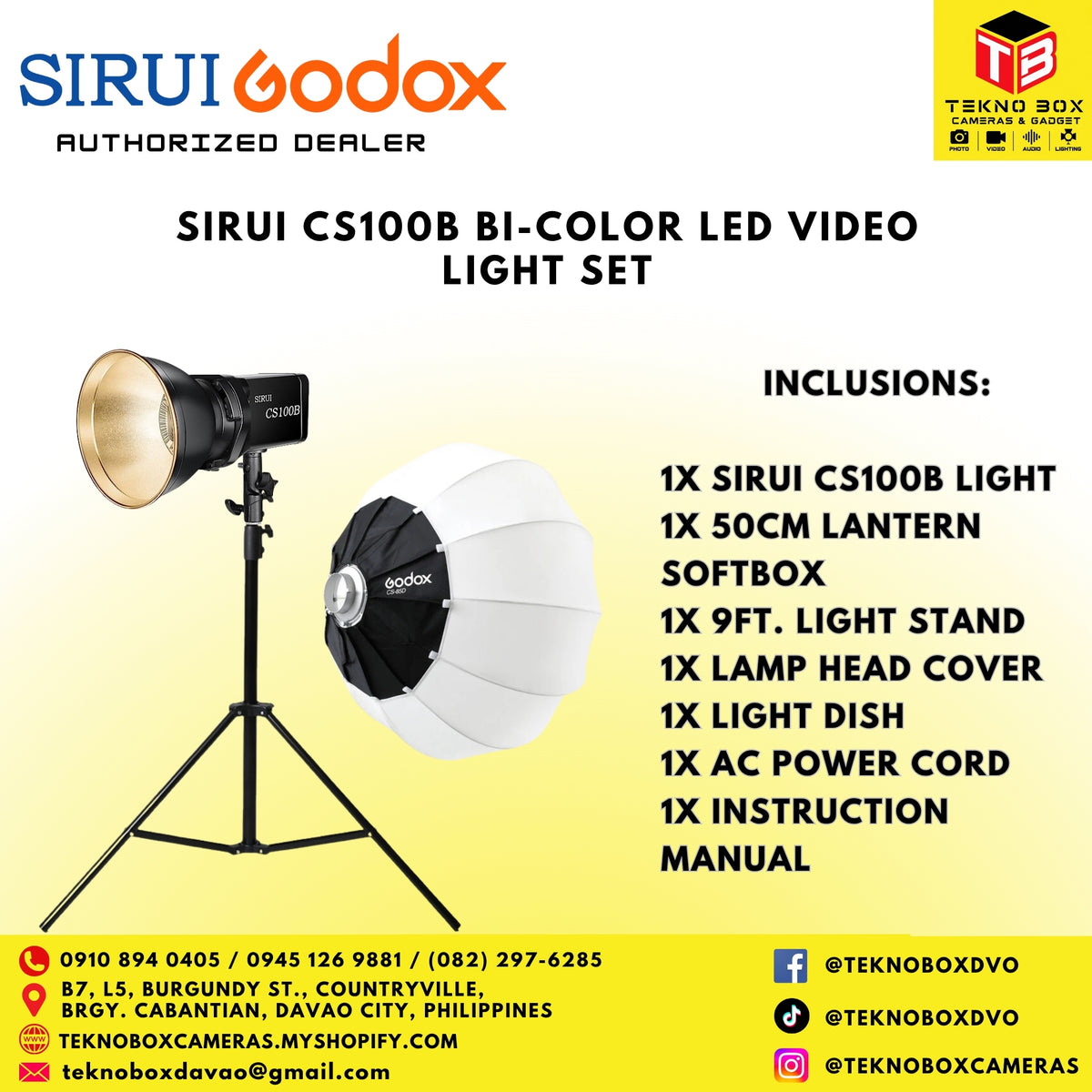 Sirui CS100B Bi-Color Led Video Light Set
