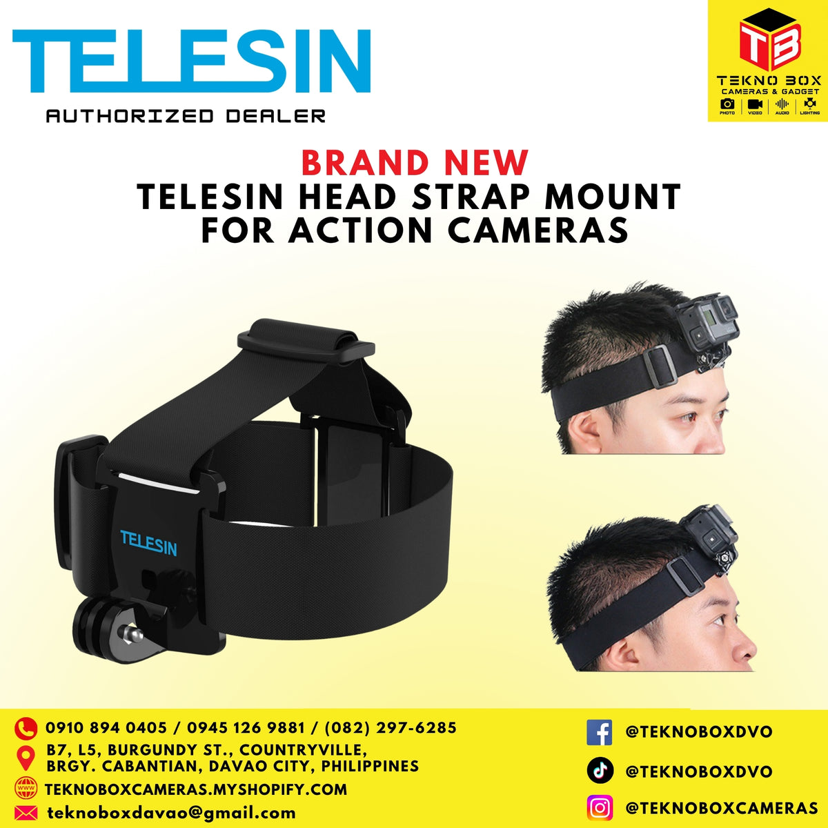 Telesin Head Strap Mount for Action Cameras