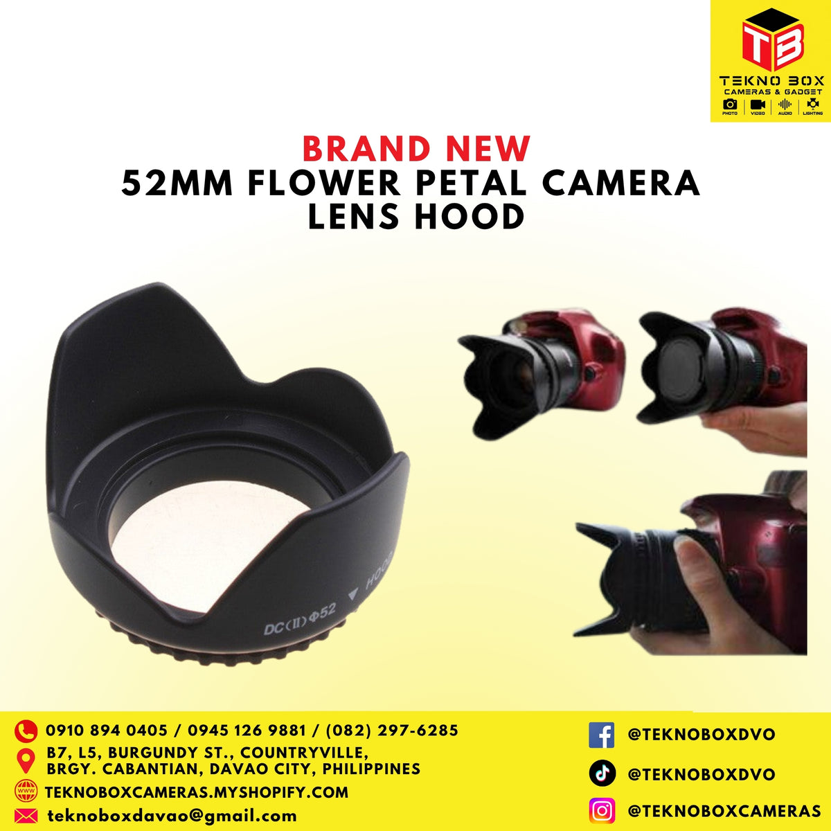 52mm Flower Petal Camera Lens Hood