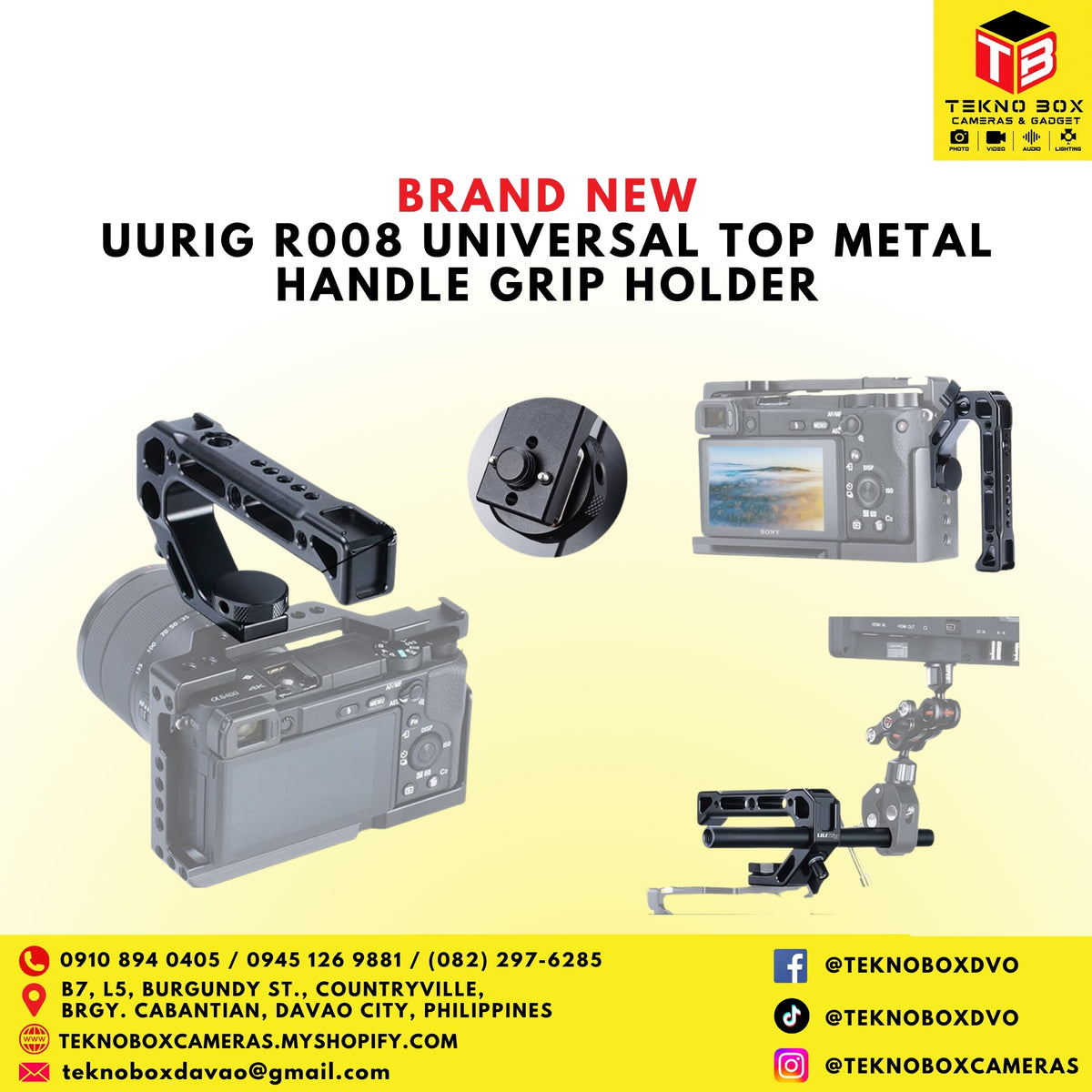 Uurig R008 Universal Top Metal Handle Grip Holder