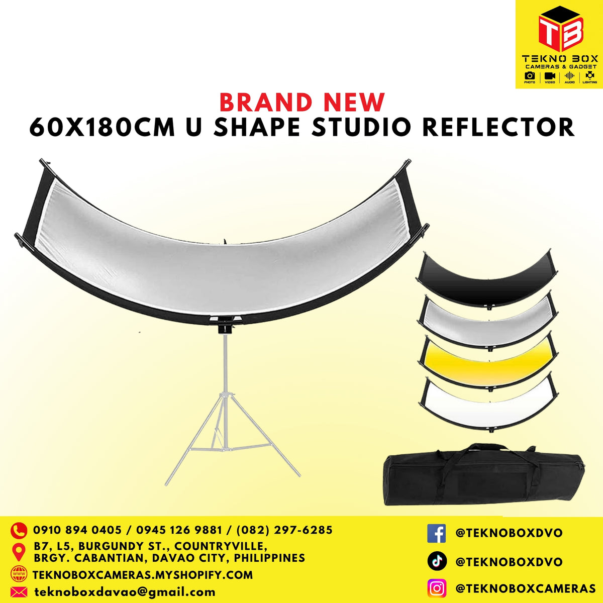 60 x 180cm U Shape Studio Reflector W/6ft. Stand