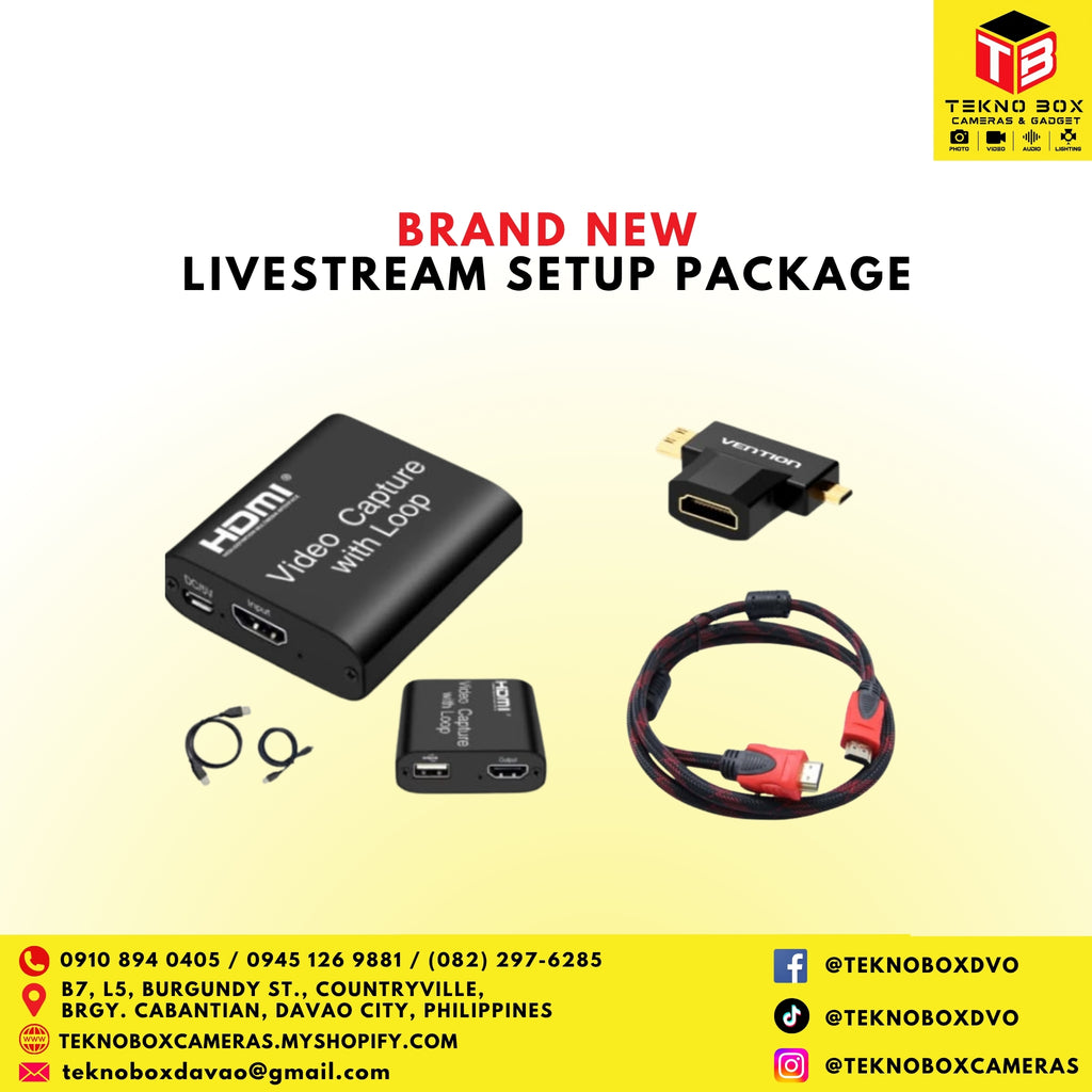 Livestream setup package (Capture card, HDMI Cable and Adapter)