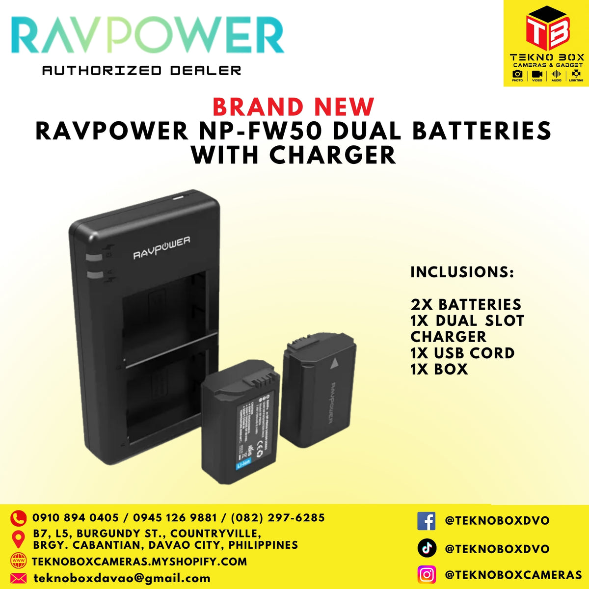 RavPower NP-FW50 Dual Batteries With Charger
