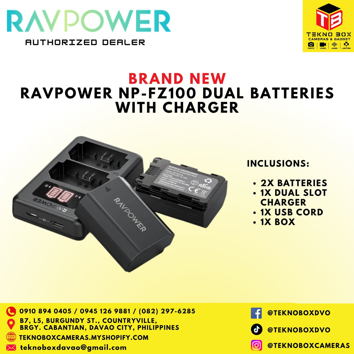 RavPower NP-FZ100 Dual Batteries with Charger