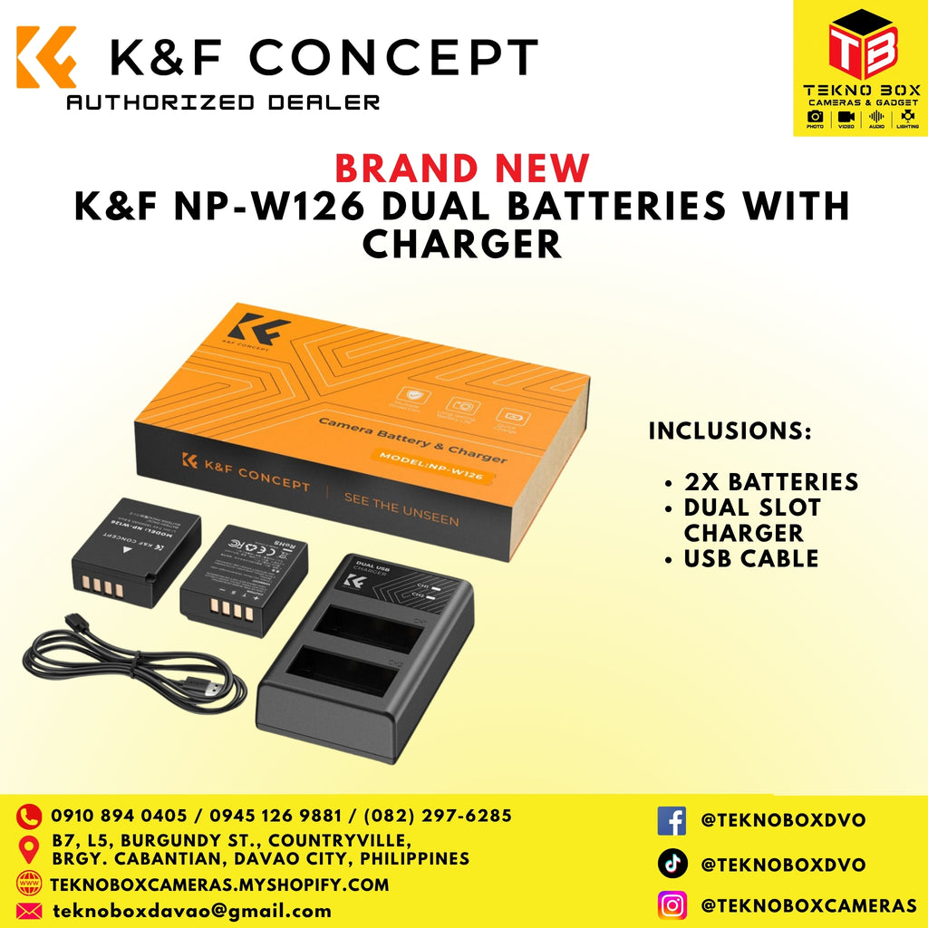 K&F NP-W126 Dual Batteries with Charger
