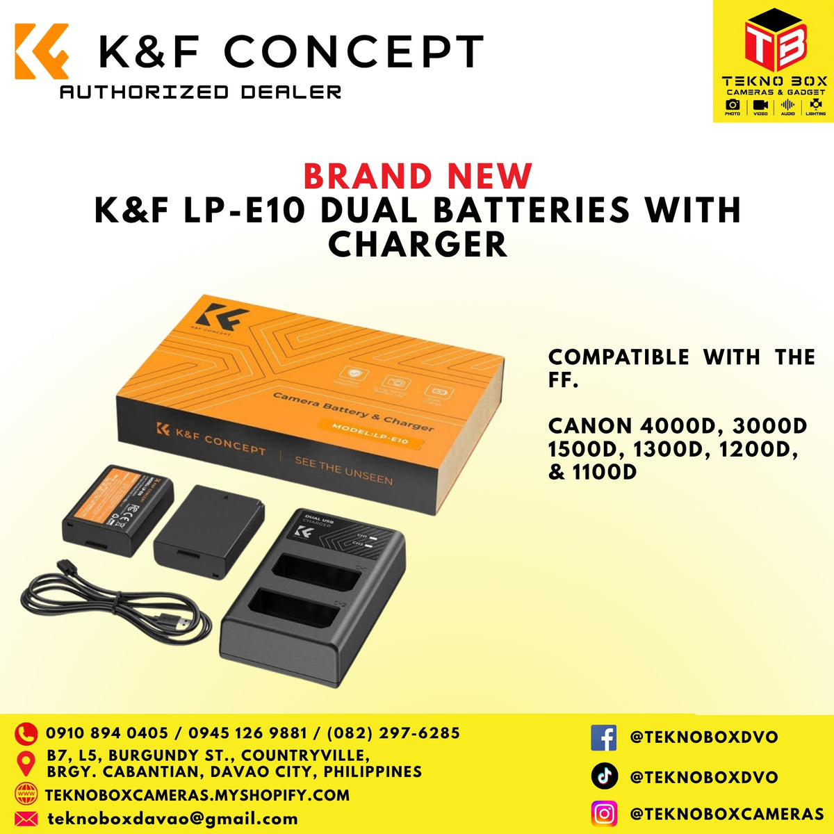 K&F LP-E10 Dual Batteries with Charger