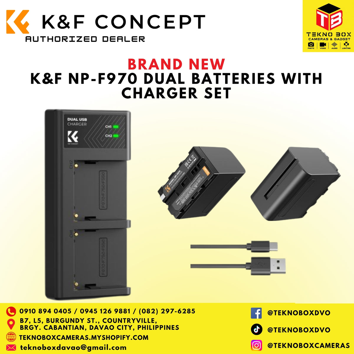 K&F NP-F970 Dual Batteries With Charger Set