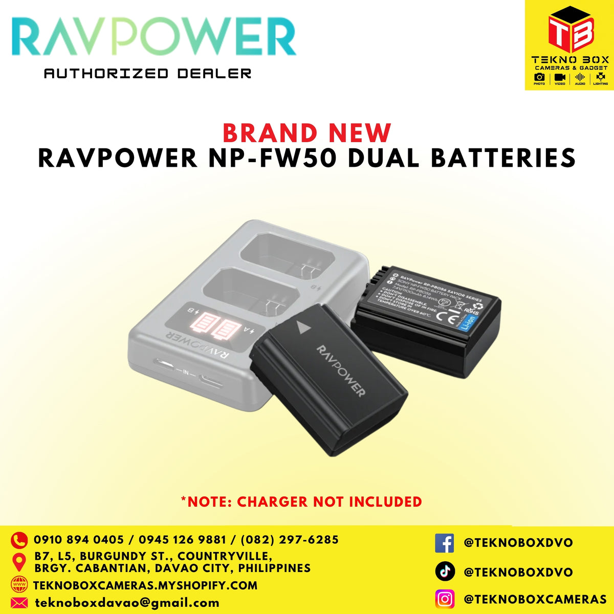 RavPower NP-FW50 Dual Batteries With Charger