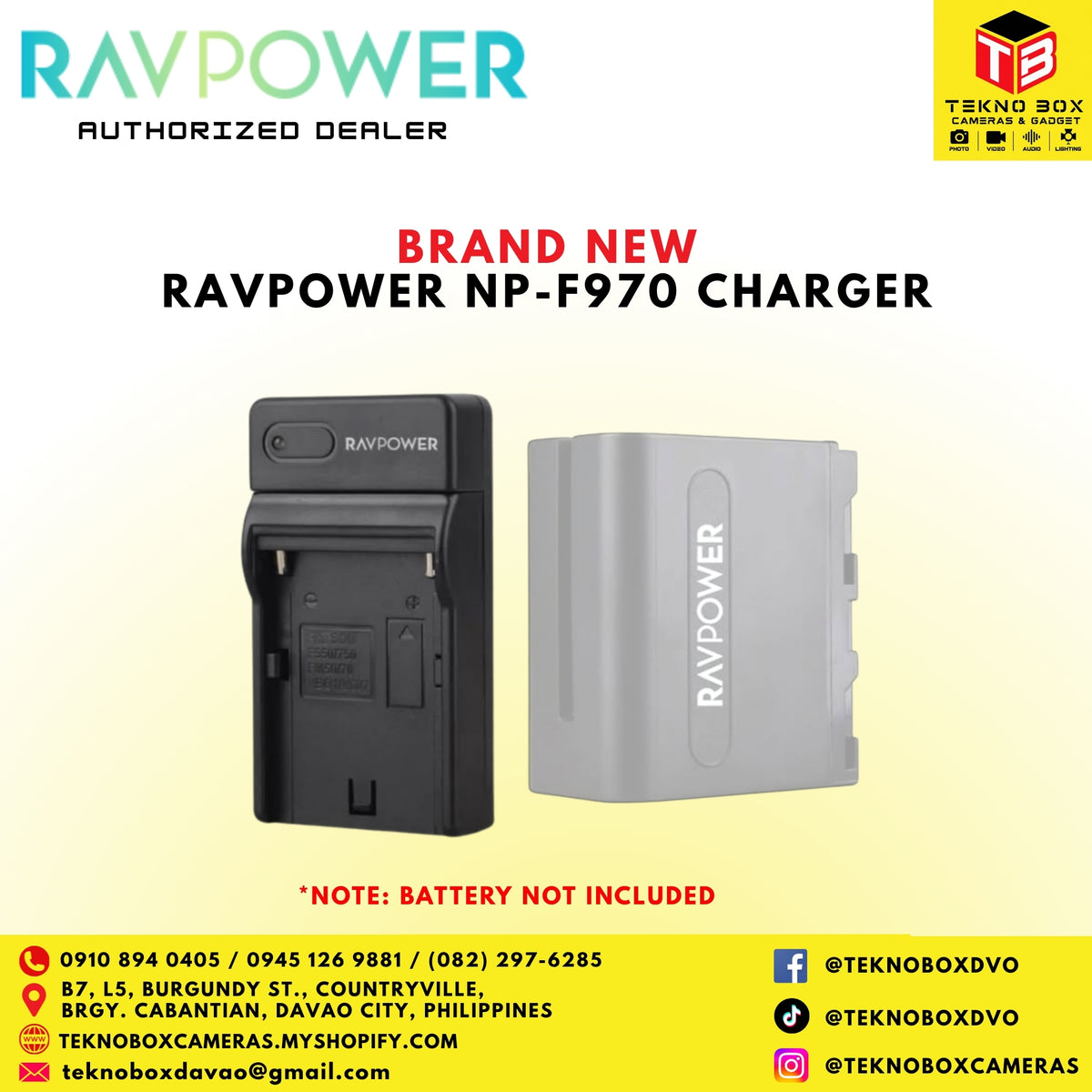 RAVPOWER NP-F970 Battery with Charger Set