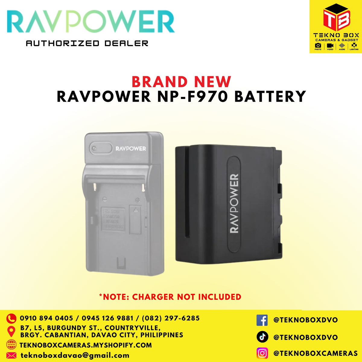 RAVPOWER NP-F970 Battery with Charger Set