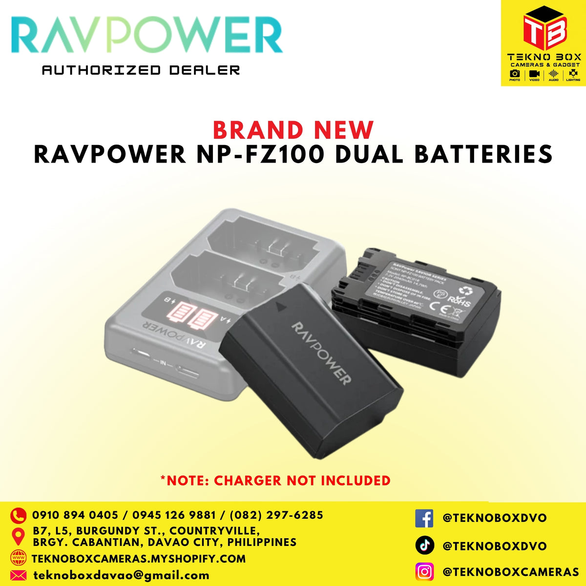 RavPower NP-FZ100 Dual Batteries with Charger