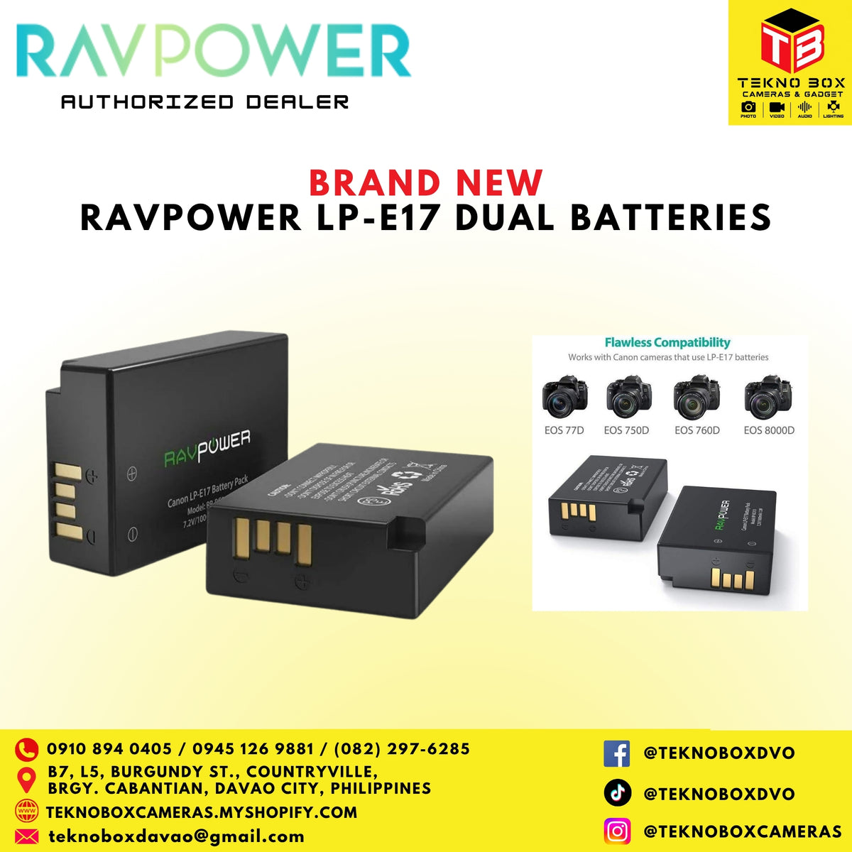 RavPower LP-E17 Dual Batteries With Charger