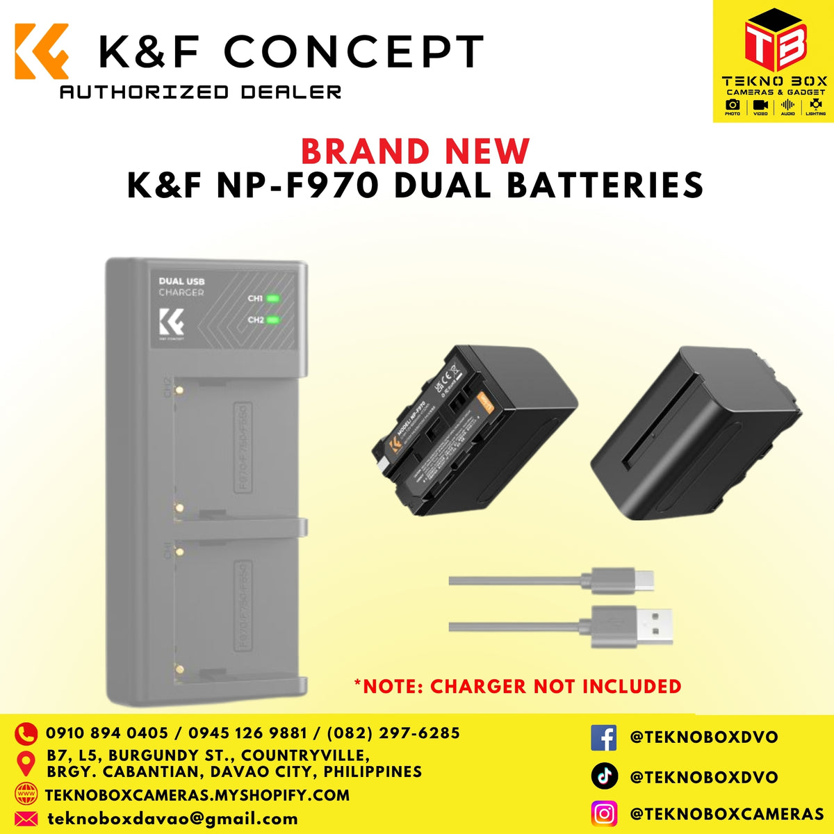 K&F NP-F970 Dual Batteries With Charger Set