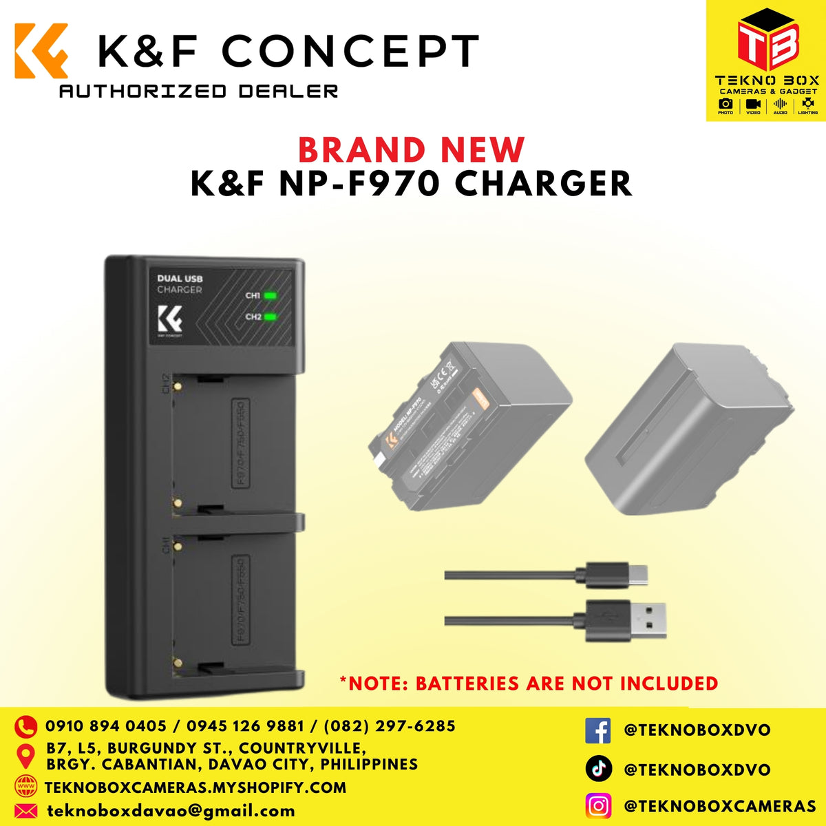 K&F NP-F970 Dual Batteries With Charger Set