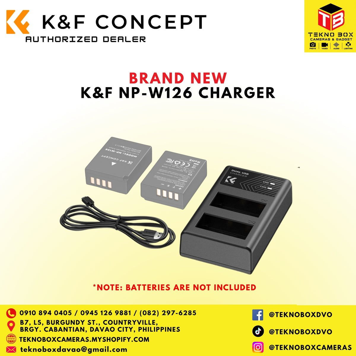 K&F NP-W126 Dual Batteries with Charger