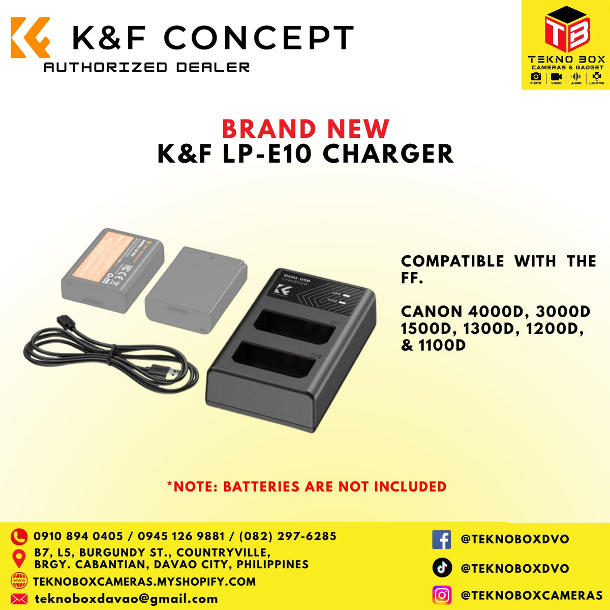 K&F LP-E10 Dual Batteries with Charger
