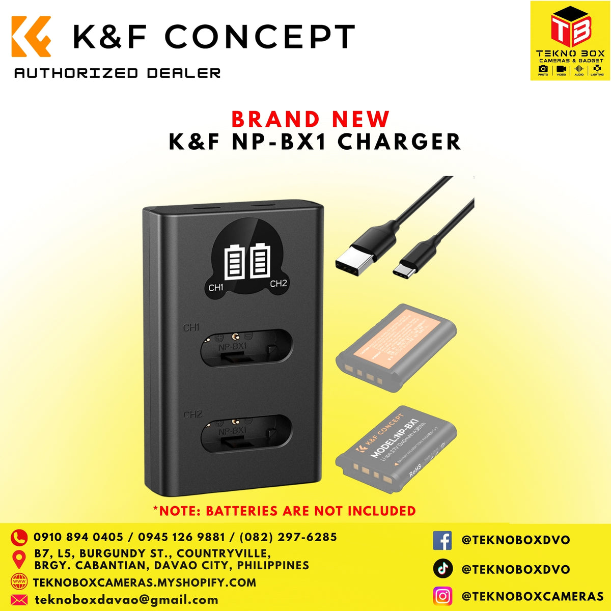 K&F NP-BX1 Dual Batteries With Charger