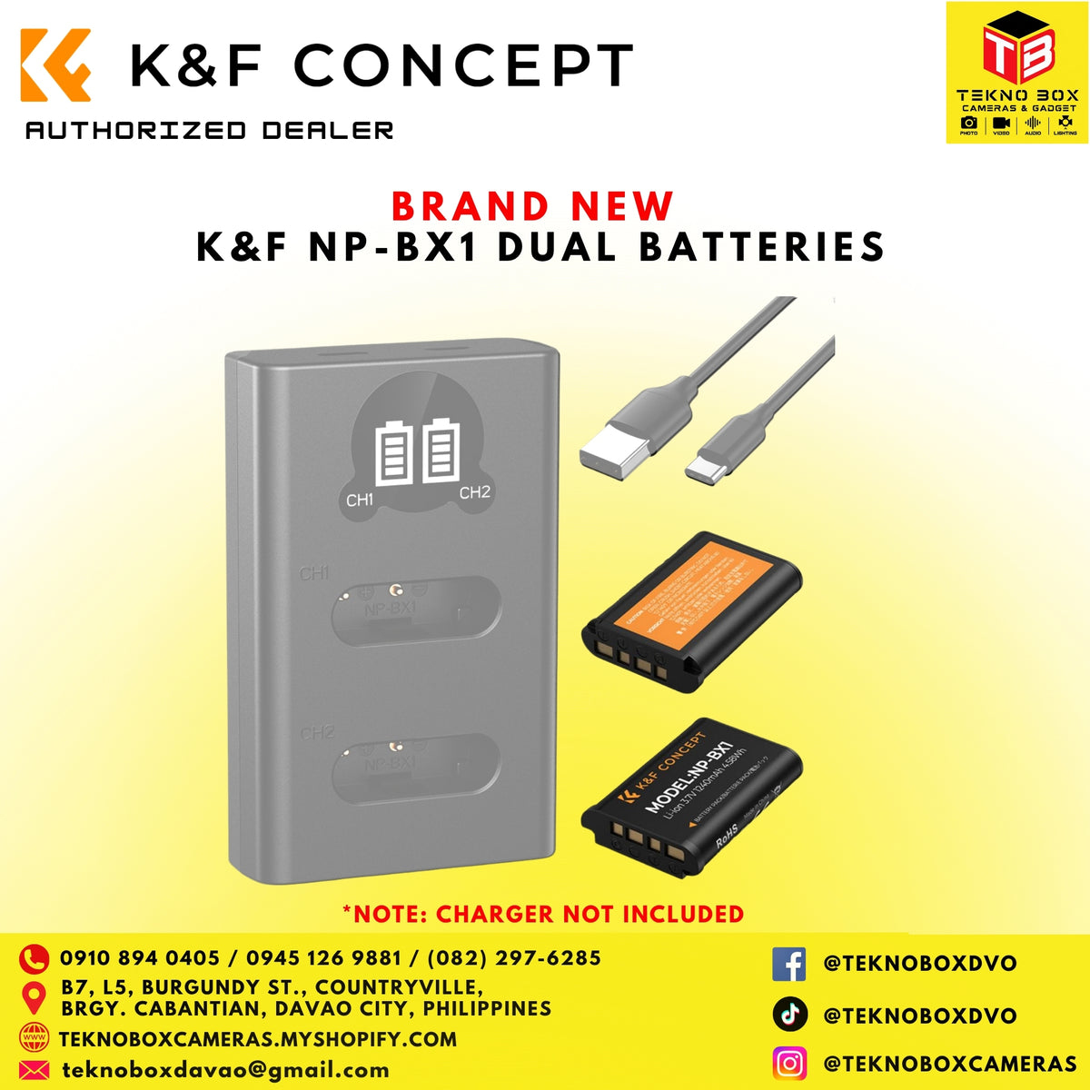 K&F NP-BX1 Dual Batteries With Charger