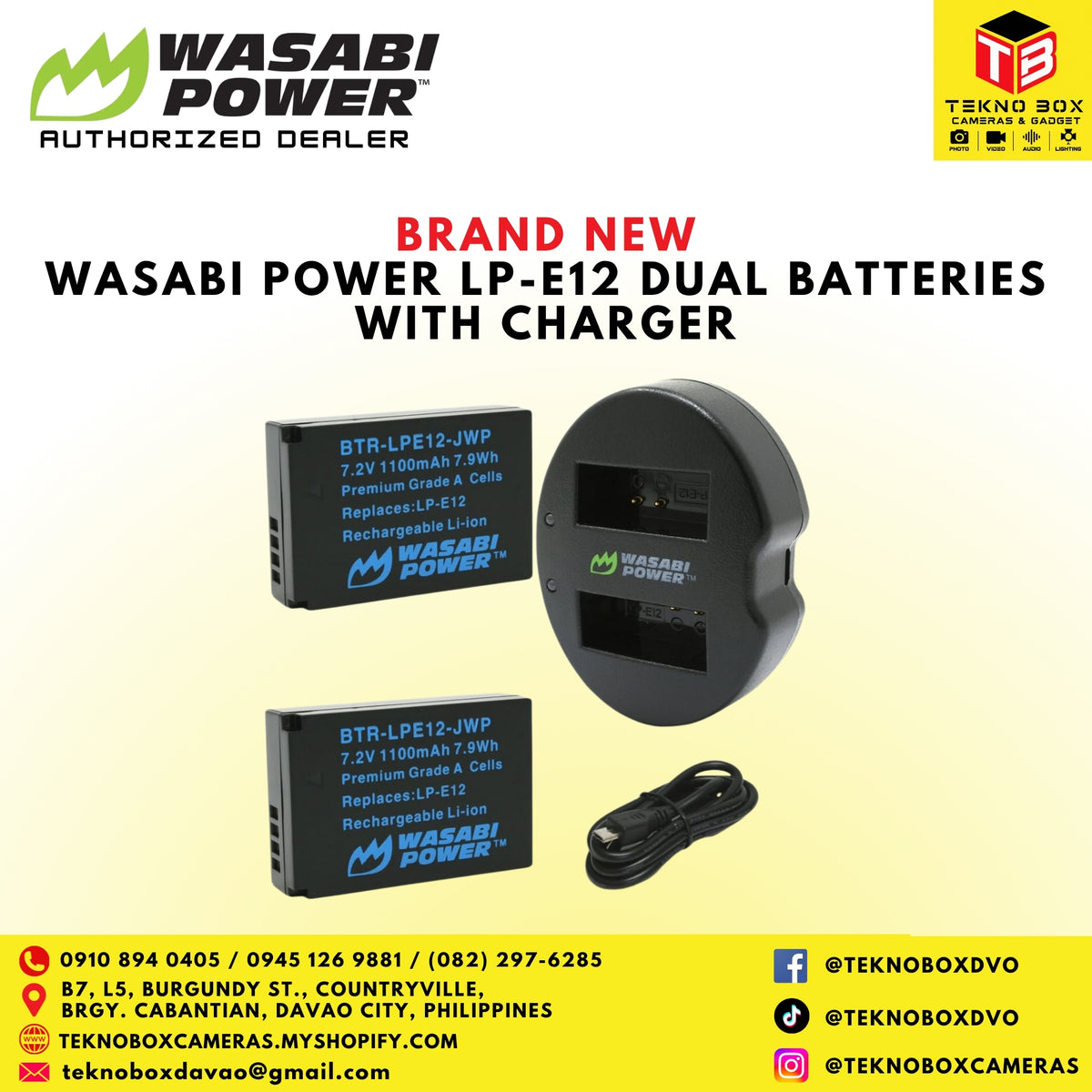 Wasabi LP-E12 Dual Batteries With Charger