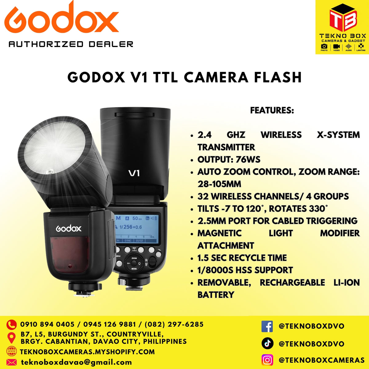 Godox V1 TTL Camera Flash