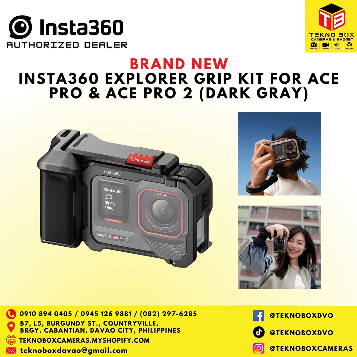 Insta360 Explorer Grip Kit for Ace Pro & Ace Pro 2 (Dark Gray)
