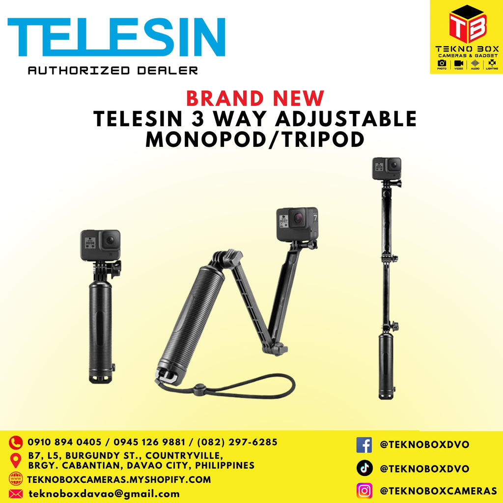 Telesin 3 Way Adjustable Monopod/Tripod