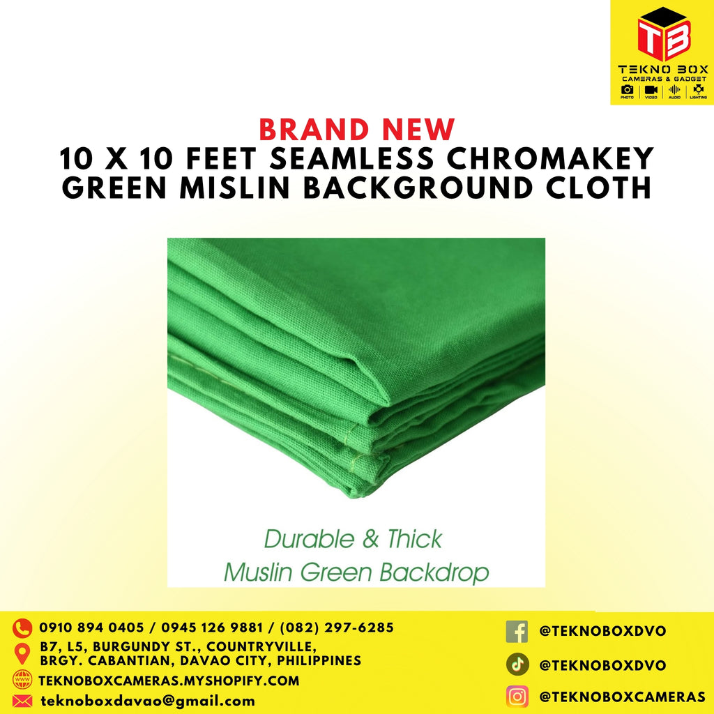10x10 Feet Seamless Chromakey Green Muslin Background Cloth