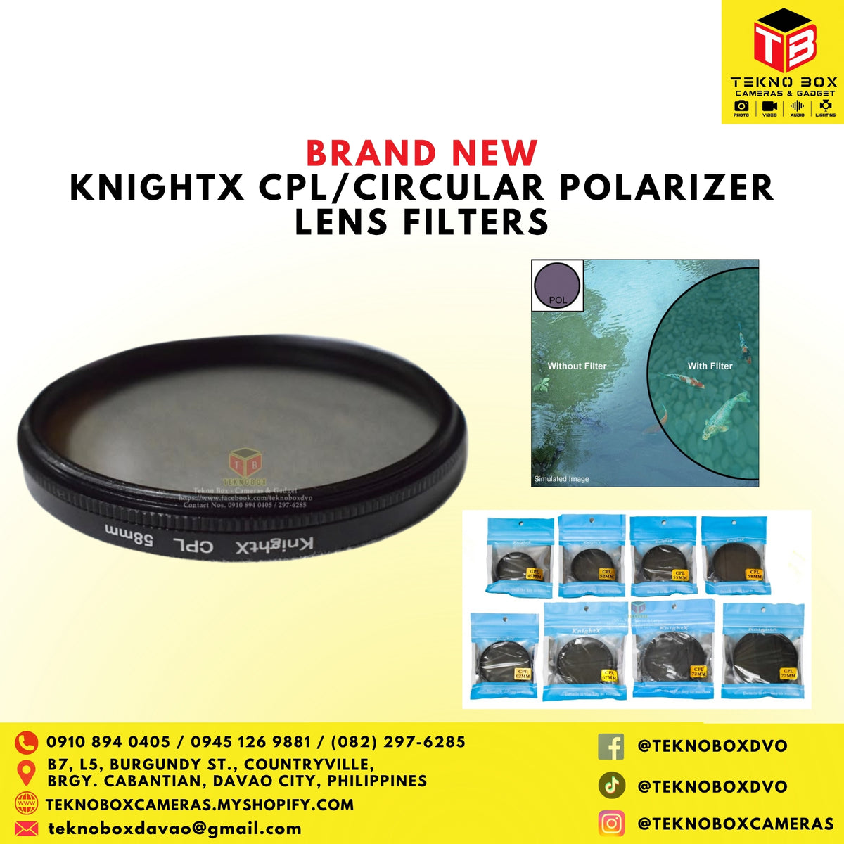 KnightX CPL/Circular Polarizer Lens Filters