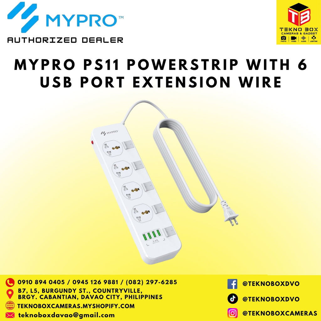MyPro PS11 Powerstrip with 6 USB Port Extension Wire