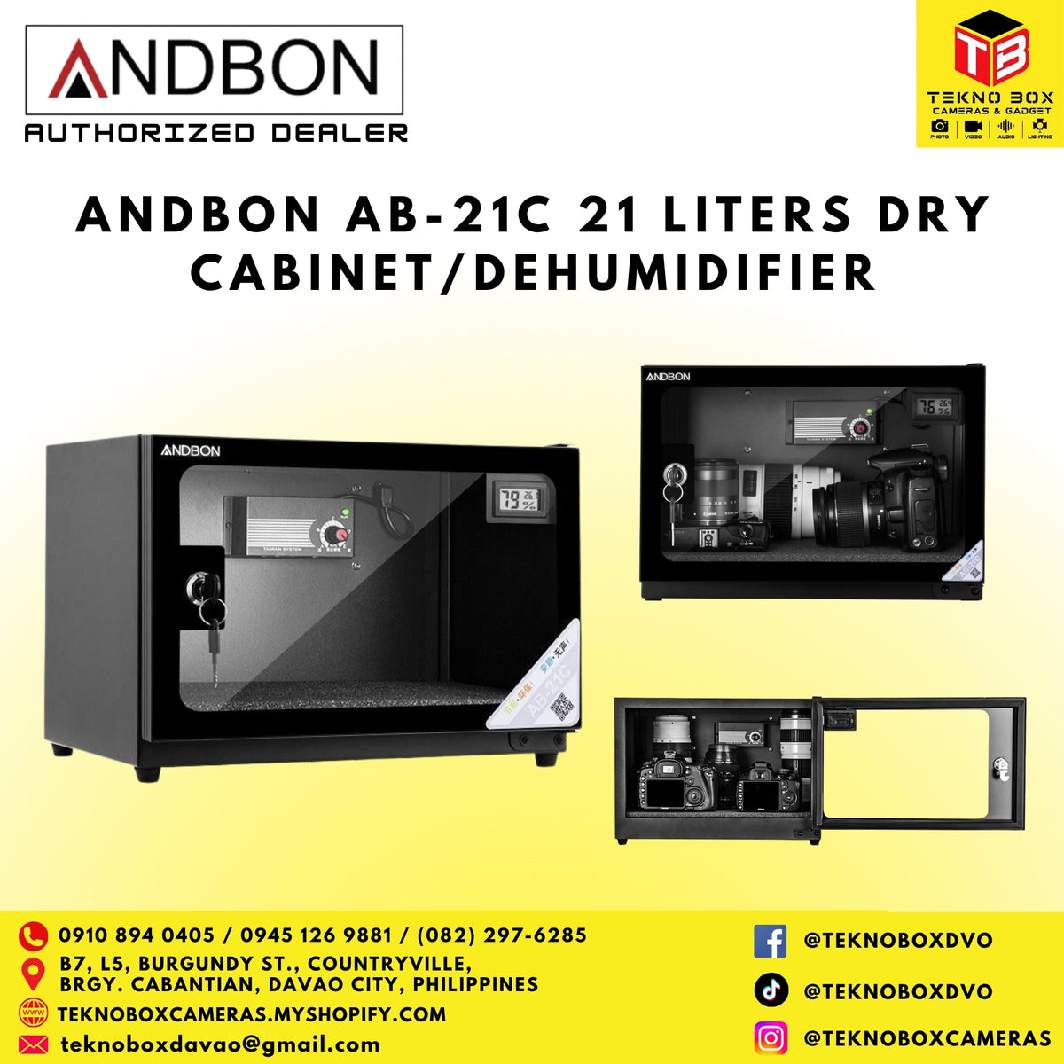 Andbon AB-21C 21 Liters Dry Cabinet/Dehumidifier