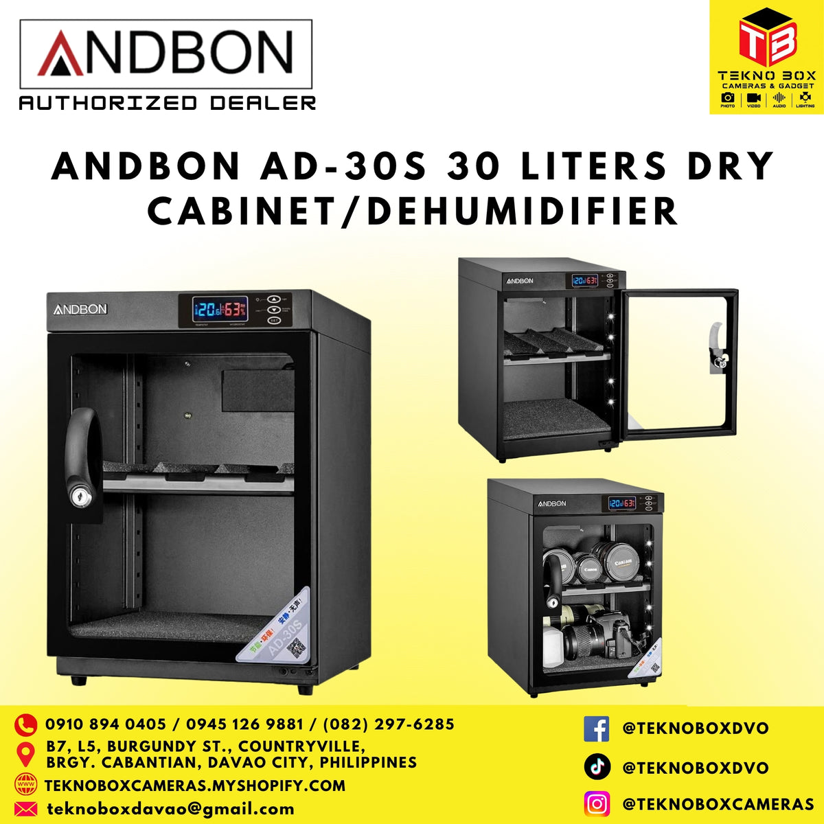 Andbon AD-30S 30 Liters Dry Cabinet/Dehumidifier