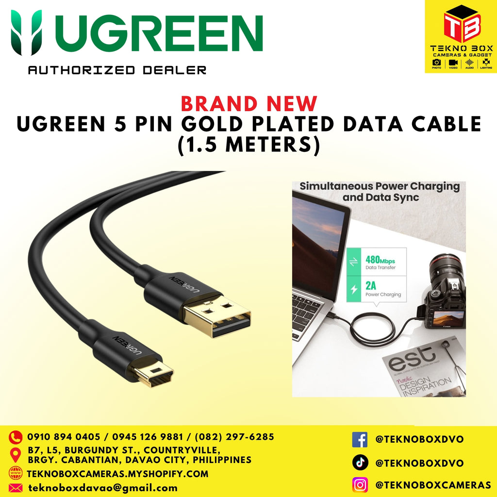 Ugreen 5 Pin Gold Plated Data Cable (1.5 Meters)