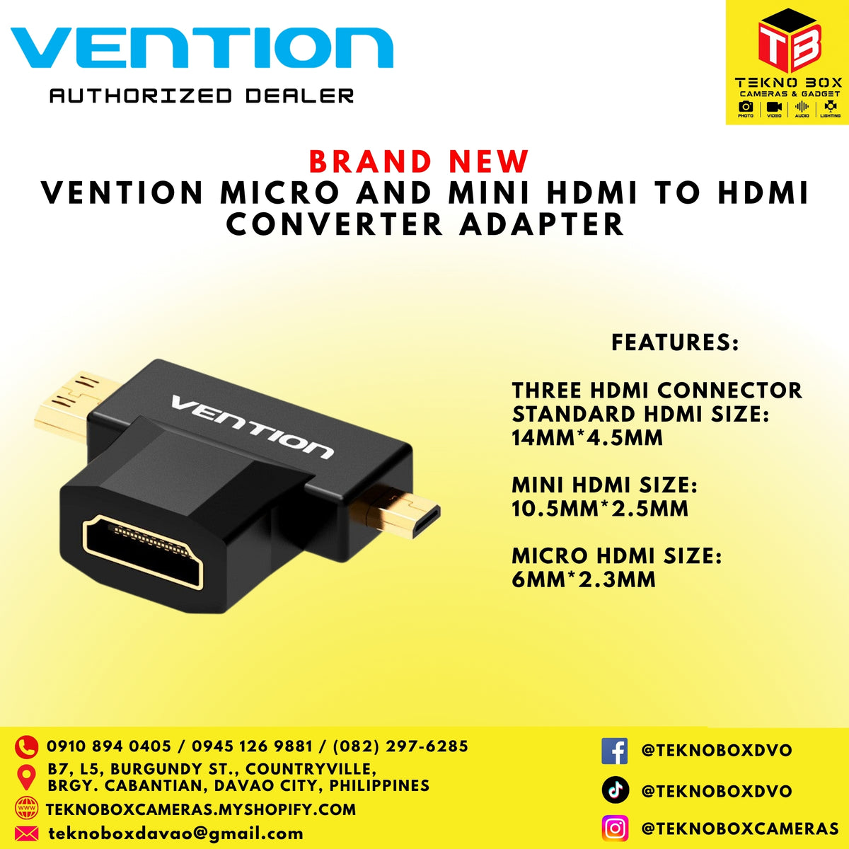 Vention Micro and Mini HDMI To HDMI Converter Adapter