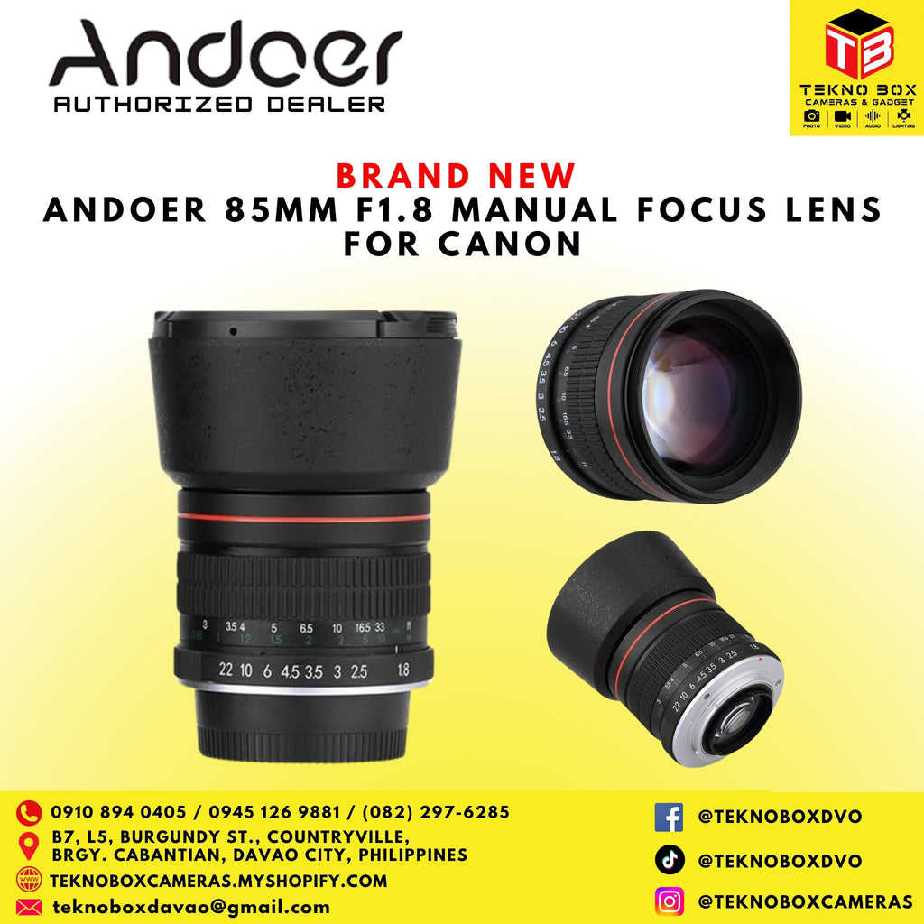 Andoer 85mm F1.8 Manual Focus Lens for Canon