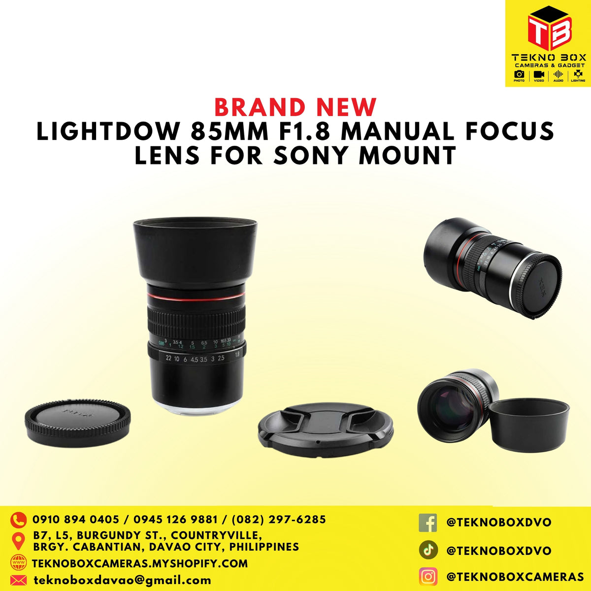 Lightdow 85mm F1.8 Manual Focus Lens for Sony mount