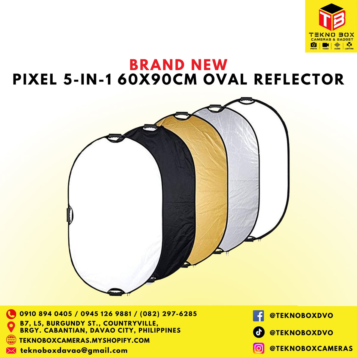 Pixel 5-in-1 60x90cm Oval Reflector