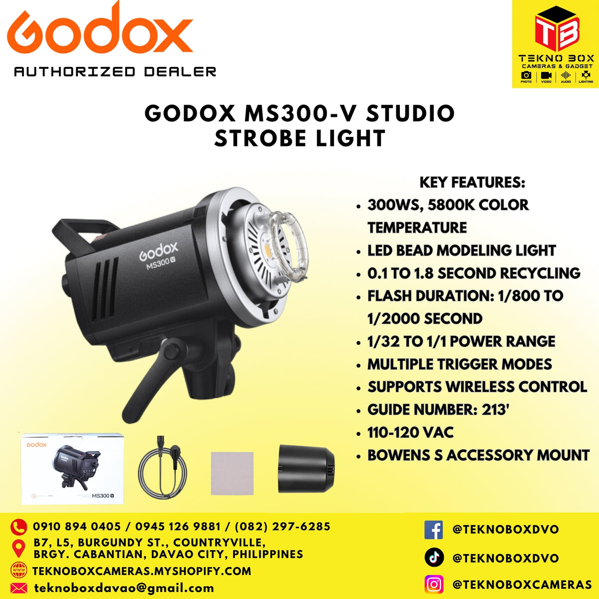 Godox MS300-V Studio Strobe Light